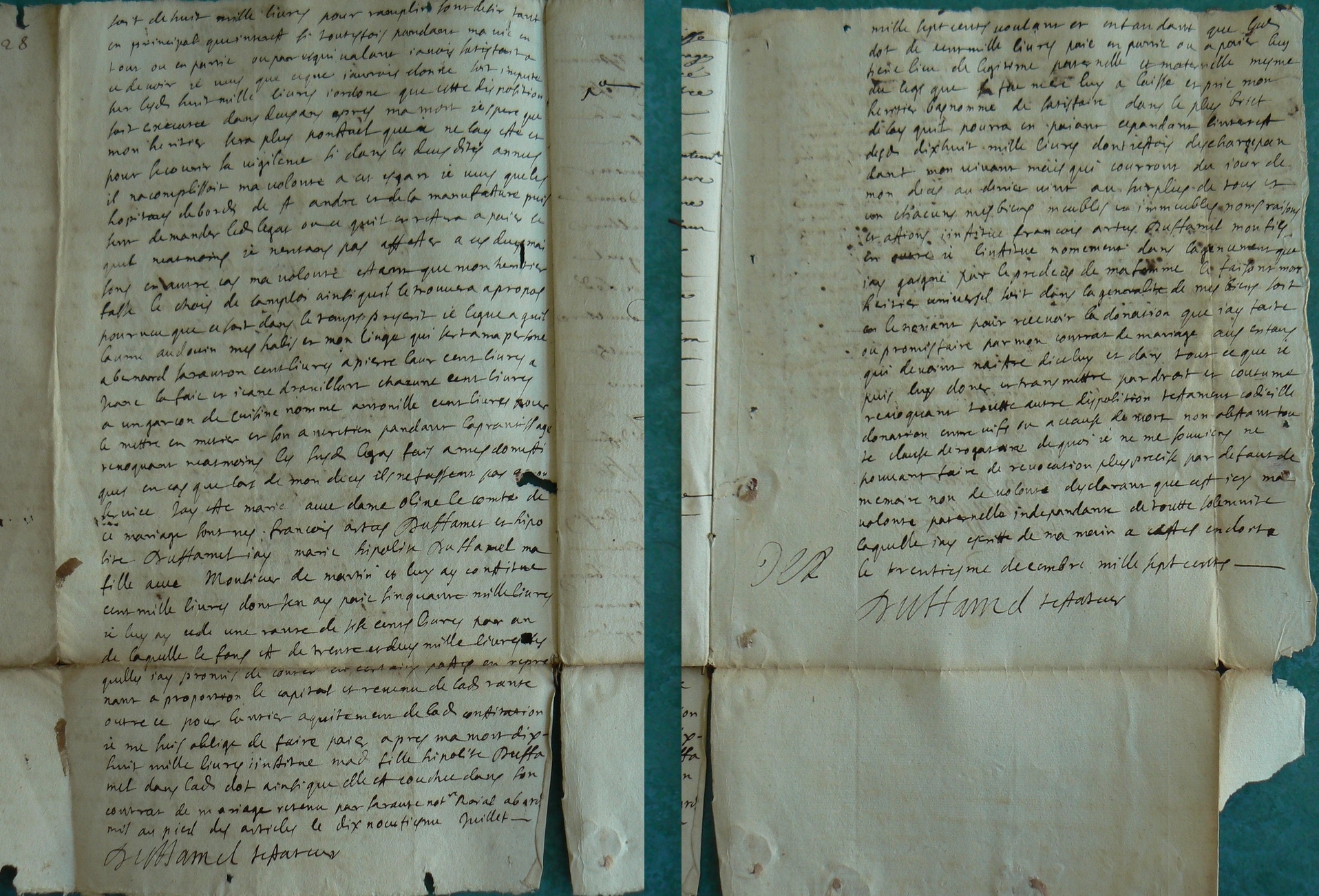 Testament page 2 et 3