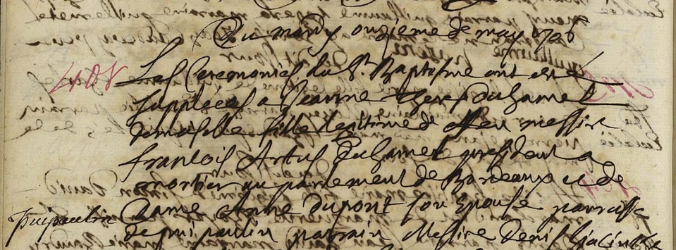 Acte de baptême de Jeanne Thérèse