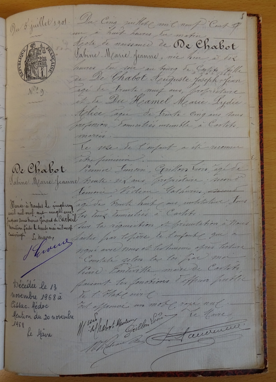 acte naissance