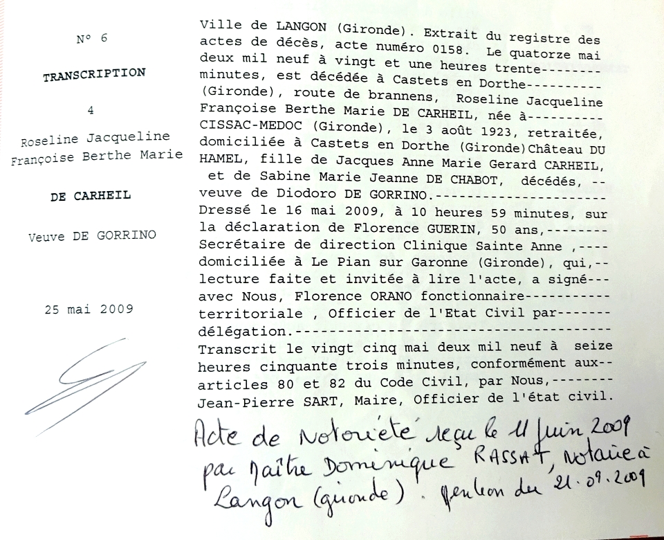 acte de décès