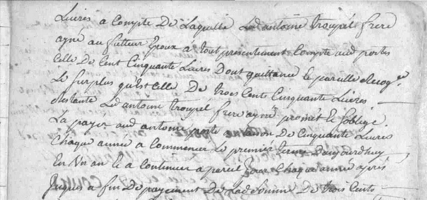 Acte de Mariage de Marie TROUPEL et François FABRE