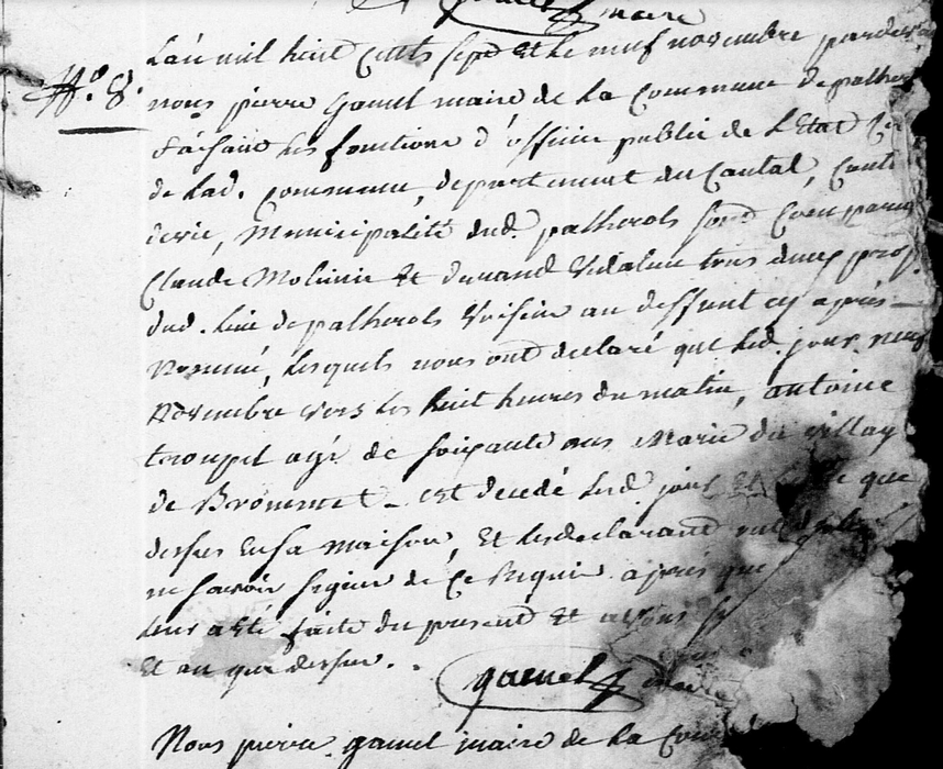 Acte de décès d'Antoine TROUPEL