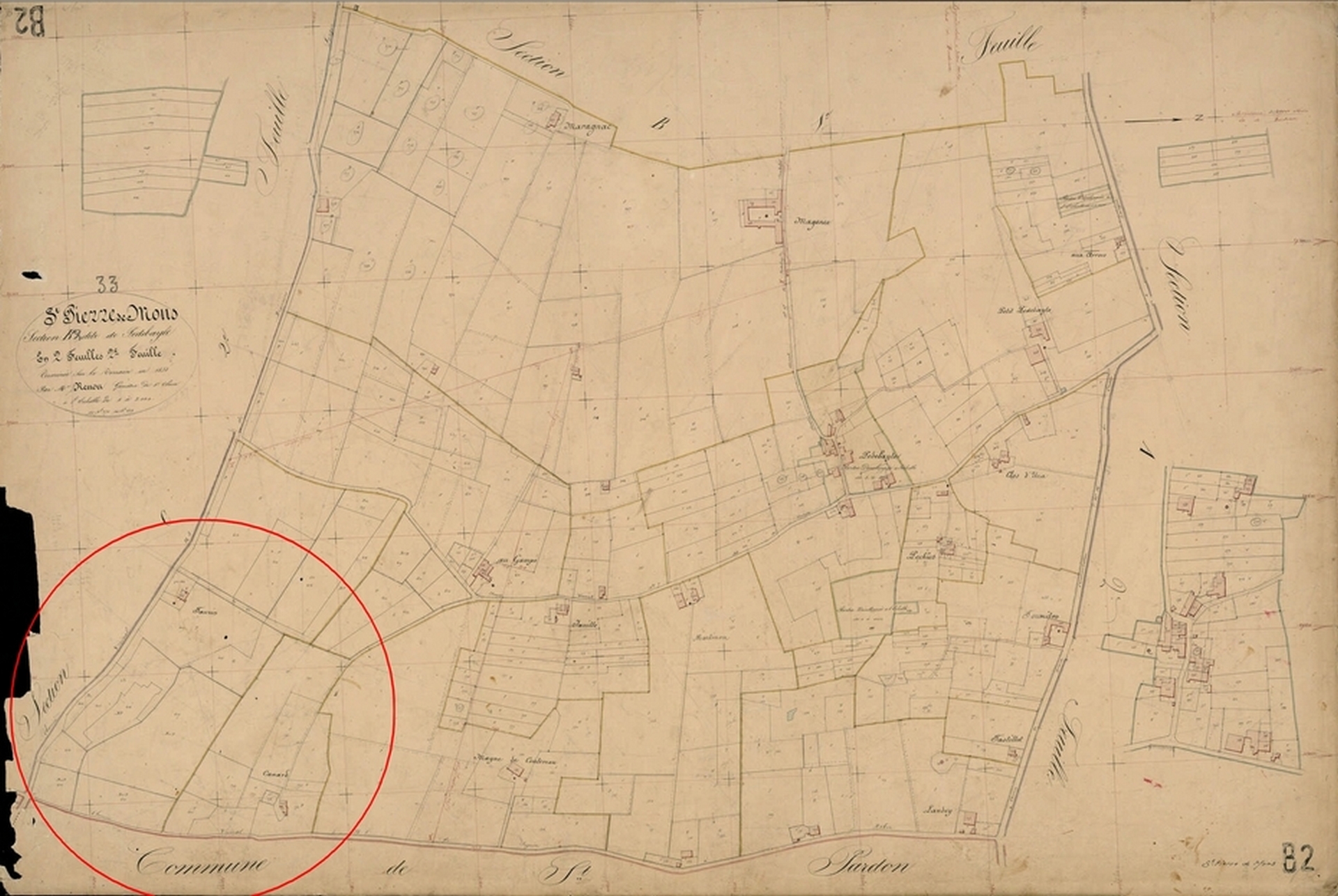 Plan des sections