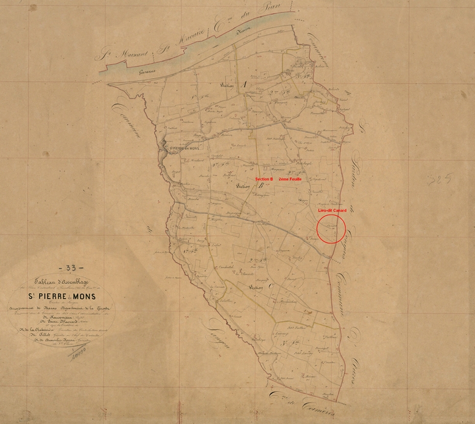 Plan des sections