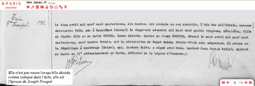 décès Antoinette